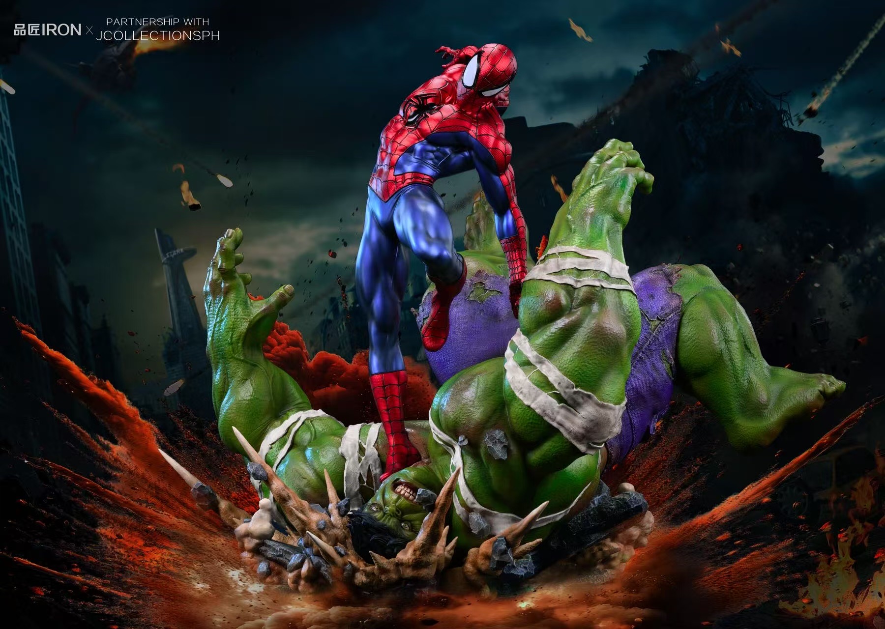 Spiderman Vs Hulk by Iron ( MQ Studio ) (มัดจำ)